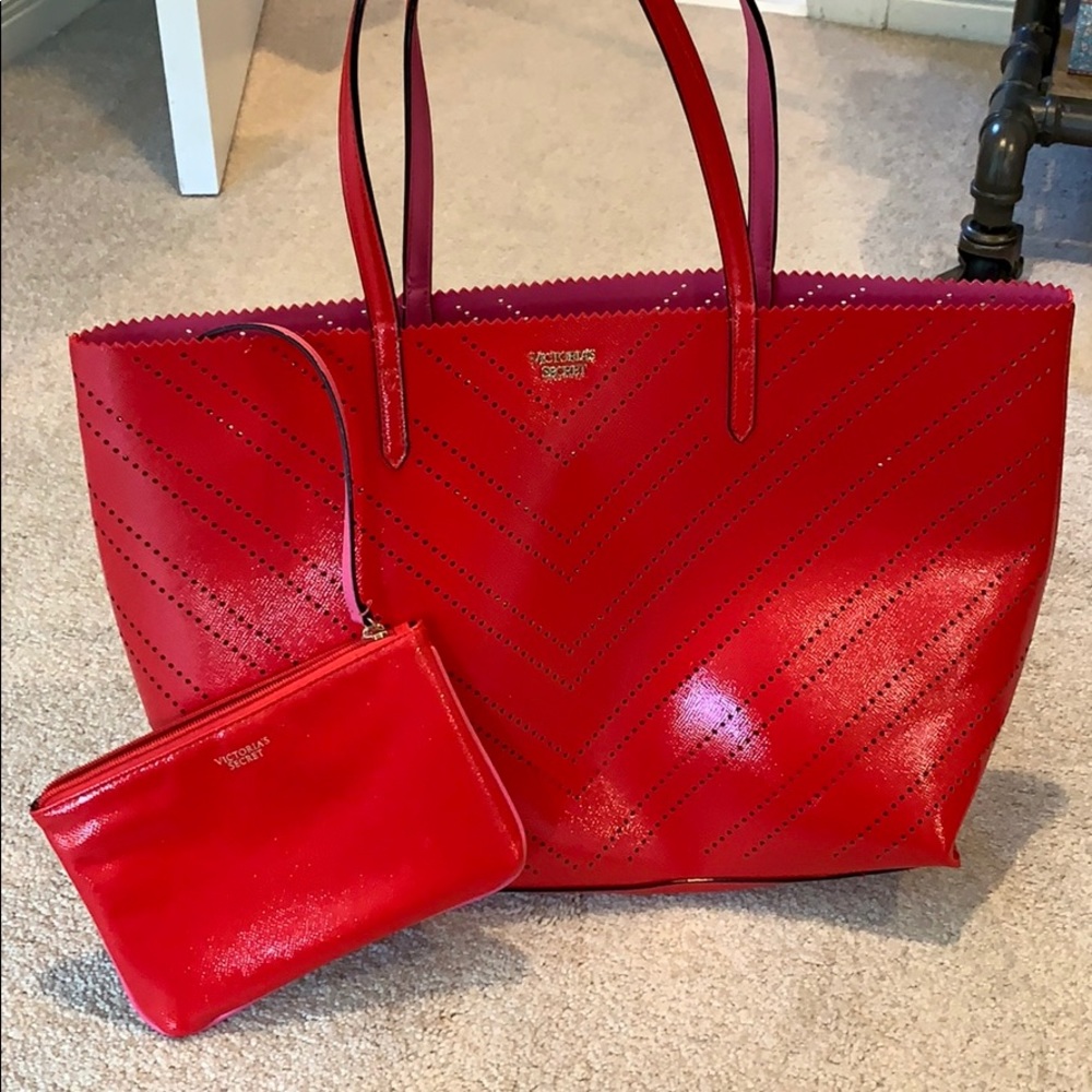 Victoria’s Secret red/pink interior tote